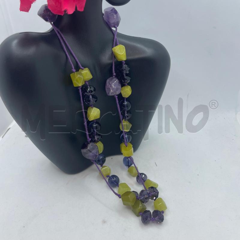 COLLANA AMETISTA QUARZO CITRINO GIALLO LUNGA | Mercatino dell'Usato Colleferro 1