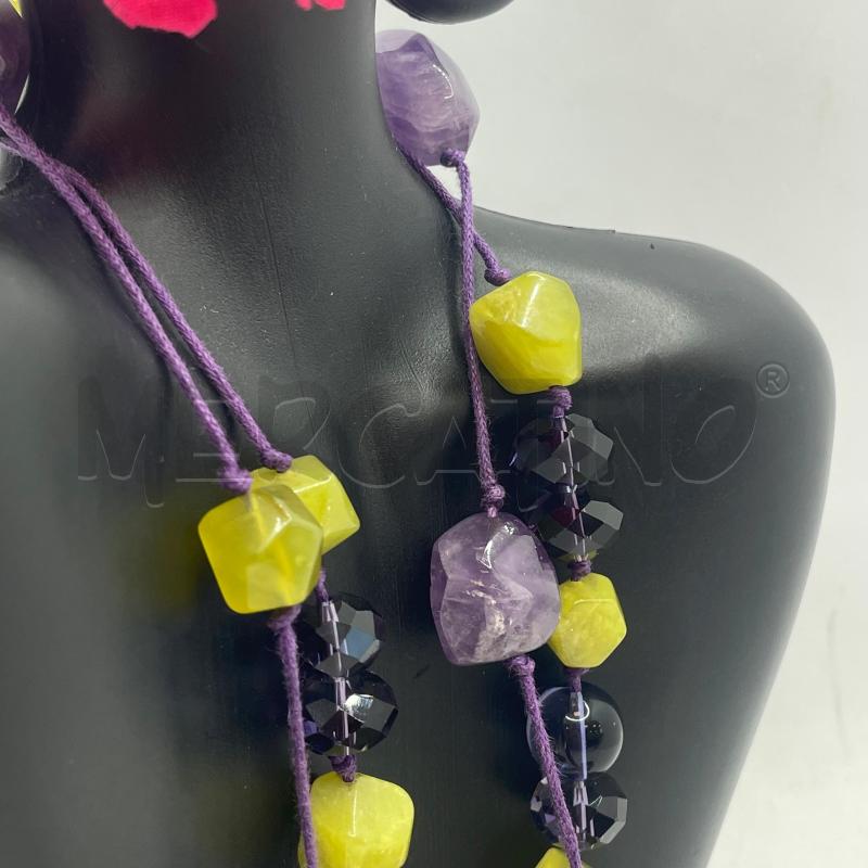 COLLANA AMETISTA QUARZO CITRINO GIALLO LUNGA | Mercatino dell'Usato Colleferro 2