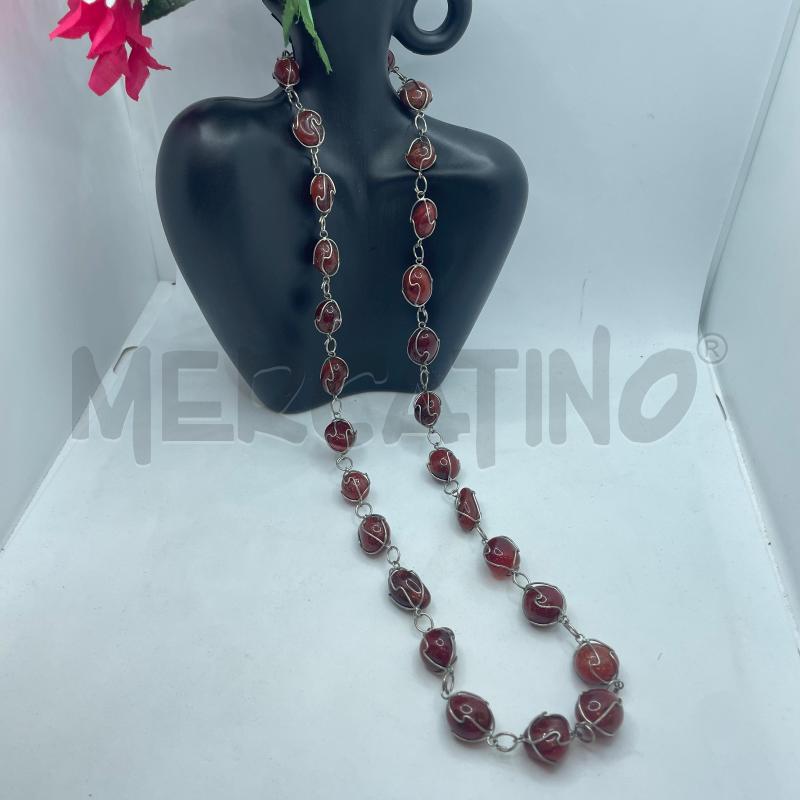 COLLANA CORNIOLA LAV FILO METALLICO | Mercatino dell'Usato Colleferro 1