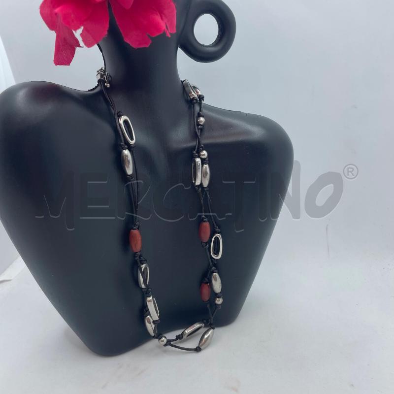 COLLANA FOSSIL LEGNO ACCIAIO 2FILI | Mercatino dell'Usato Colleferro 1