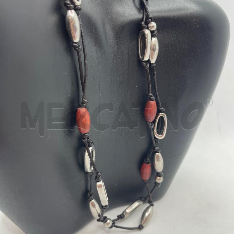 COLLANA FOSSIL LEGNO ACCIAIO 2FILI | Mercatino dell'Usato Colleferro 2