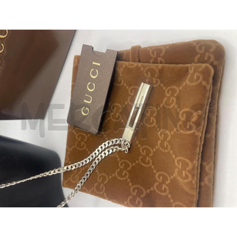 COLLANA GUCCI ARG925 CATENELLA CIONDOLO RETTANGOLARE | Mercatino dell'Usato Colleferro 2