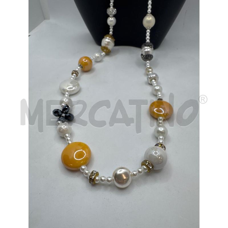 COLLANA LUNGA CERAMICA SFERETTE GIA PERLE DI FIUME | Mercatino dell'Usato Colleferro 1