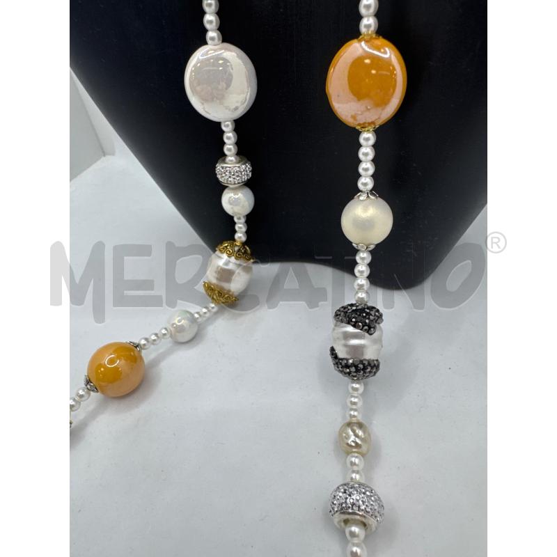 COLLANA LUNGA CERAMICA SFERETTE GIA PERLE DI FIUME | Mercatino dell'Usato Colleferro 2