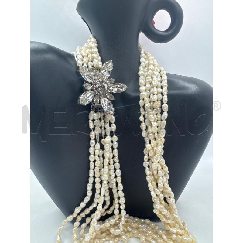 COLLANA MULTIFILO PERLE DI FIUME CHIUSURA FIORE STARSS | Mercatino dell'Usato Colleferro 3