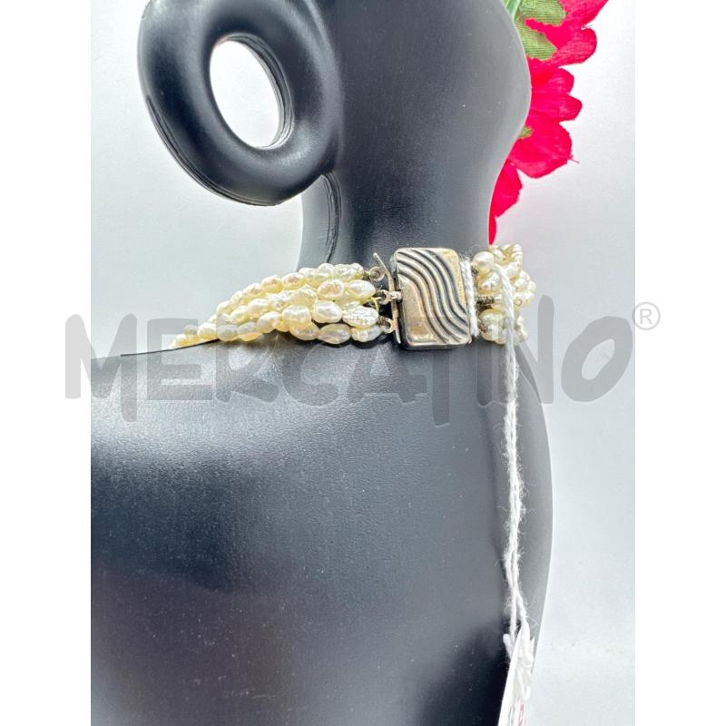 COLLANA MULTI FILO PERLE DI FIUME ARG925 BIA  | Mercatino dell'Usato Colleferro 2