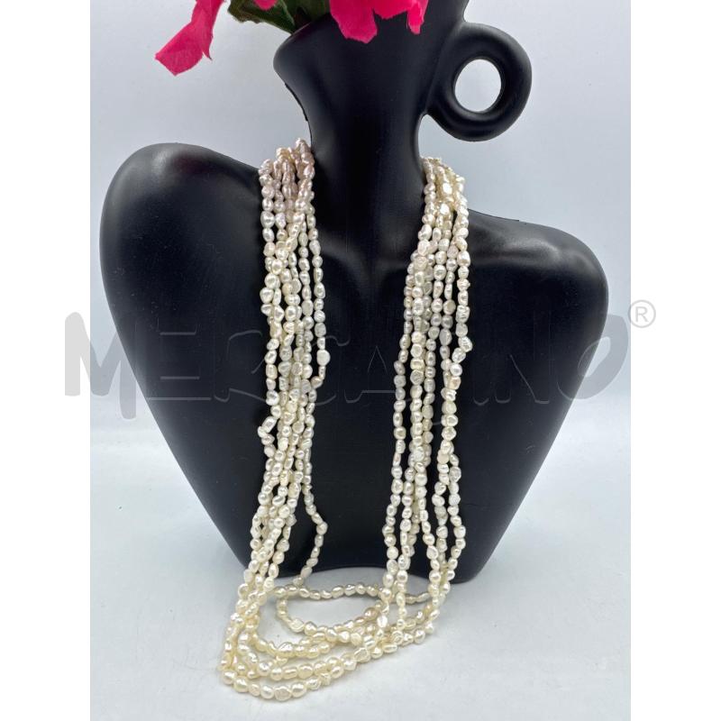COLLANA PERLE DI FIUME CIONDOLO FIORE STRASS | Mercatino dell'Usato Colleferro 1