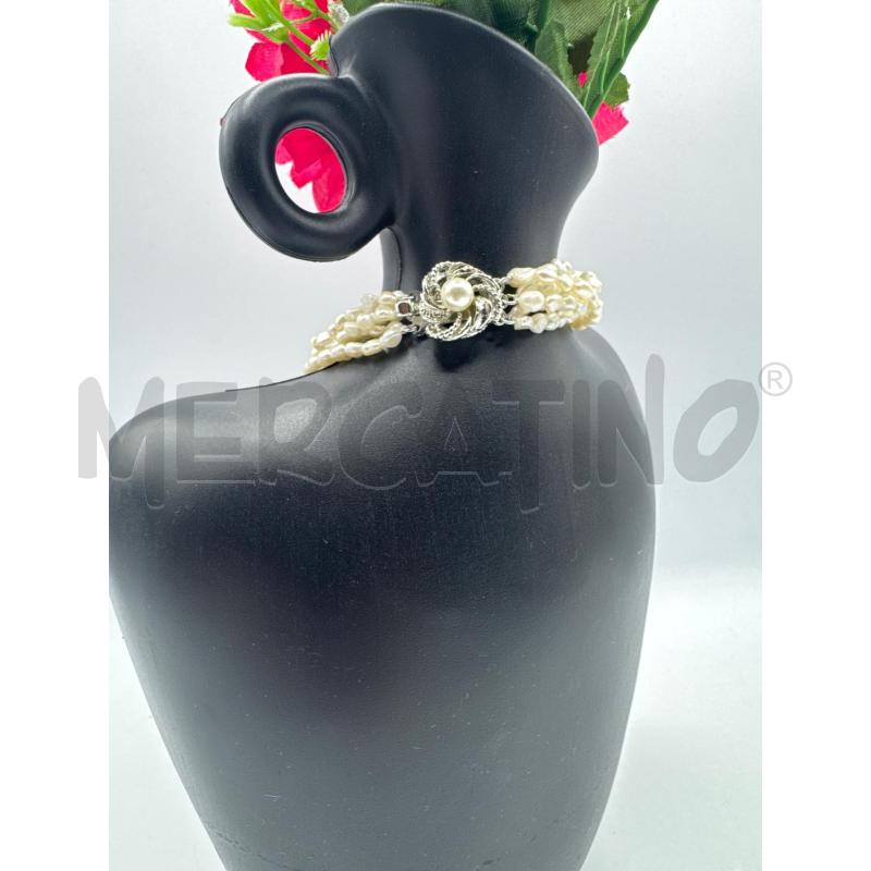 COLLANA PERLE DI FIUME CIONDOLO FIORE STRASS | Mercatino dell'Usato Colleferro 2