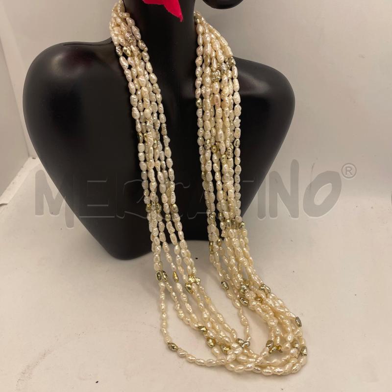 COLLANA PERLE DI FIUME PANNA ALTERN DORAT | Mercatino dell'Usato Colleferro 1