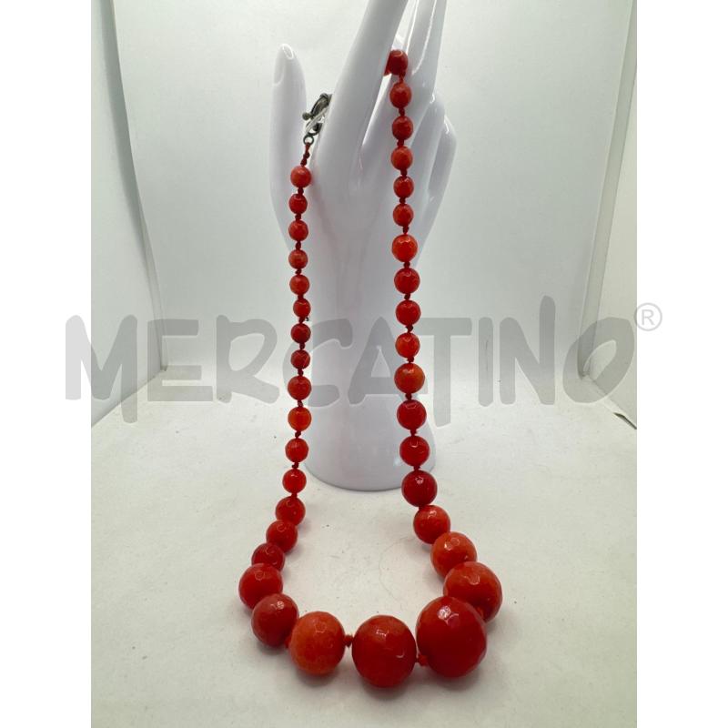 COLLANA PIETRA NATURALE AGATA ROSSA SFUMATA GRADUATA | Mercatino dell'Usato Colleferro 1
