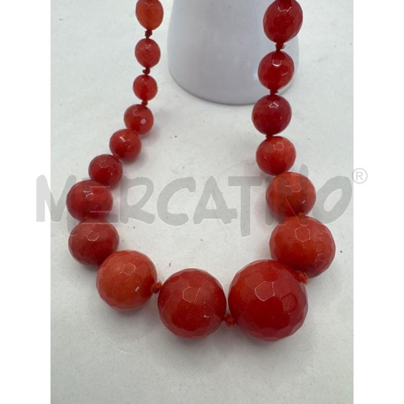 COLLANA PIETRA NATURALE AGATA ROSSA SFUMATA GRADUATA | Mercatino dell'Usato Colleferro 2