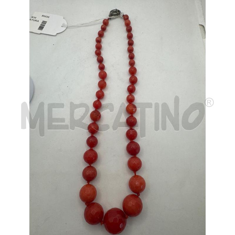 COLLANA PIETRA NATURALE AGATA ROSSA SFUMATA GRADUATA | Mercatino dell'Usato Colleferro 4