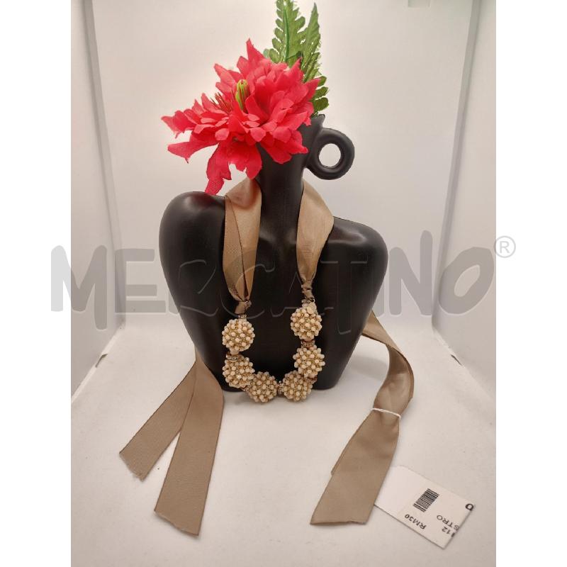 COLLANA SODINI NASTRO BEIGE PERLE SFAC ROSA CIPRIA  | Mercatino dell'Usato Colleferro 1