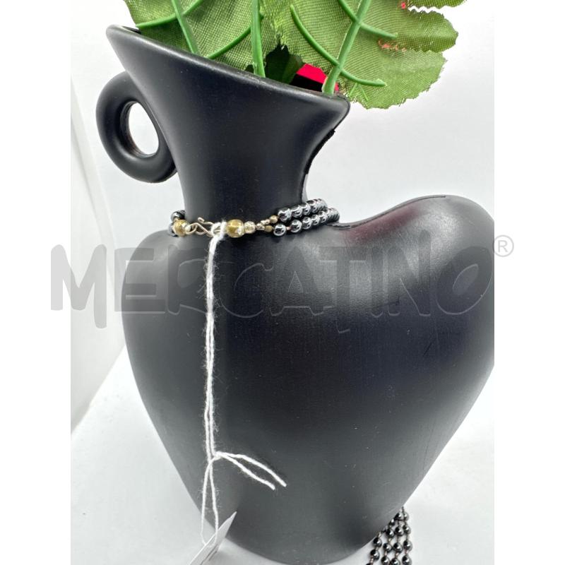 COLLANA VINTAGE SFERETTE EMATITE CIONDOLO FIORE | Mercatino dell'Usato Colleferro 2
