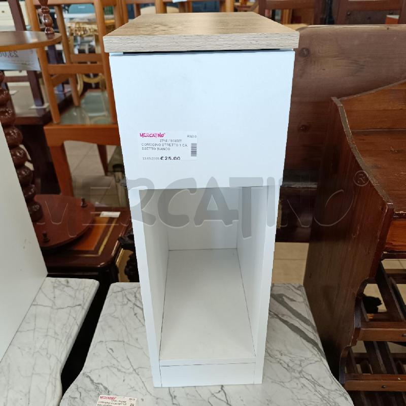 COMODINO STRETTO 1 CASSETTO BIANCO | Mercatino dell'Usato Colleferro 1