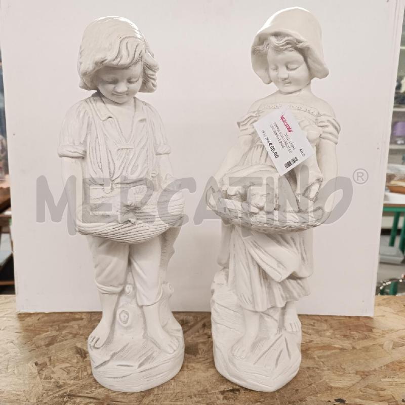 COPPIA SCULTURE IN GESSO BIMBO E BIMBA  | Mercatino dell'Usato Colleferro 1