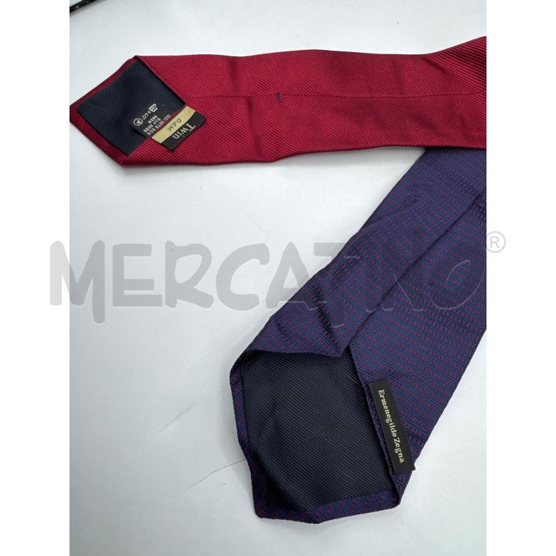 CRAVATTA ERMENEGILDO ZEGNA DOPPIA PUNTA VIOLA ROSS | Mercatino dell'Usato Colleferro 3