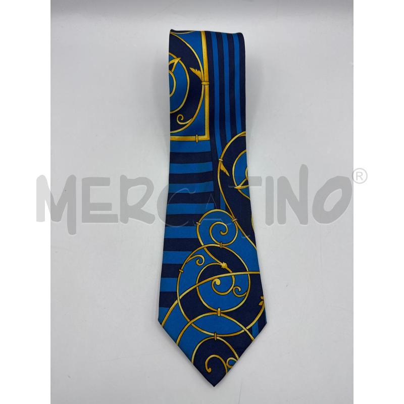 CRAVATTA GIANNI VERSACE VINTAGE BASE BLU DISEGNI ORO  | Mercatino dell'Usato Colleferro 1