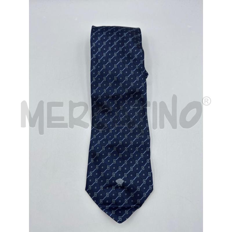 CRAVATTA VERSACE BASE BLU GRECHE PUNT | Mercatino dell'Usato Colleferro 1