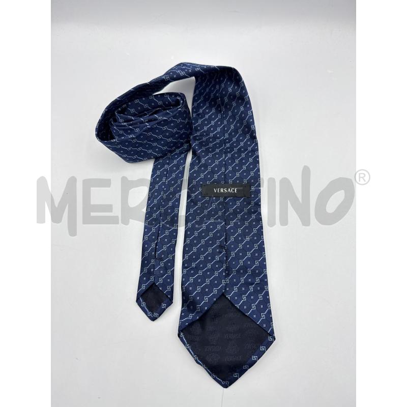 CRAVATTA VERSACE BASE BLU GRECHE PUNT | Mercatino dell'Usato Colleferro 2