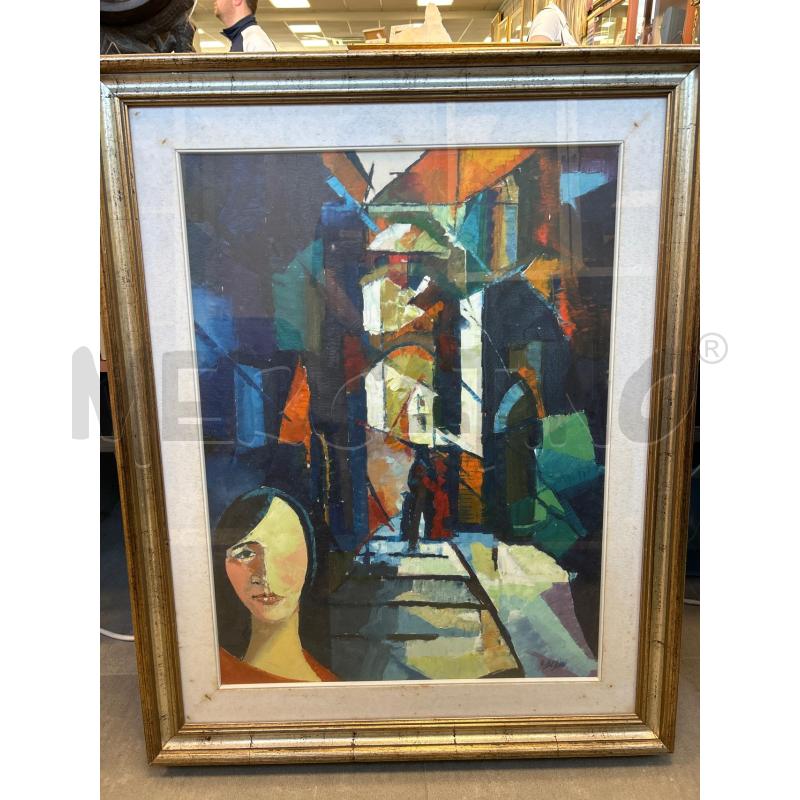DIPINTO A.BEDINI STILE CUBISMO/FUTURISMO CARATTE.SCOMPOSIZIONE DELLE FORME | Mercatino dell'Usato Colleferro 1