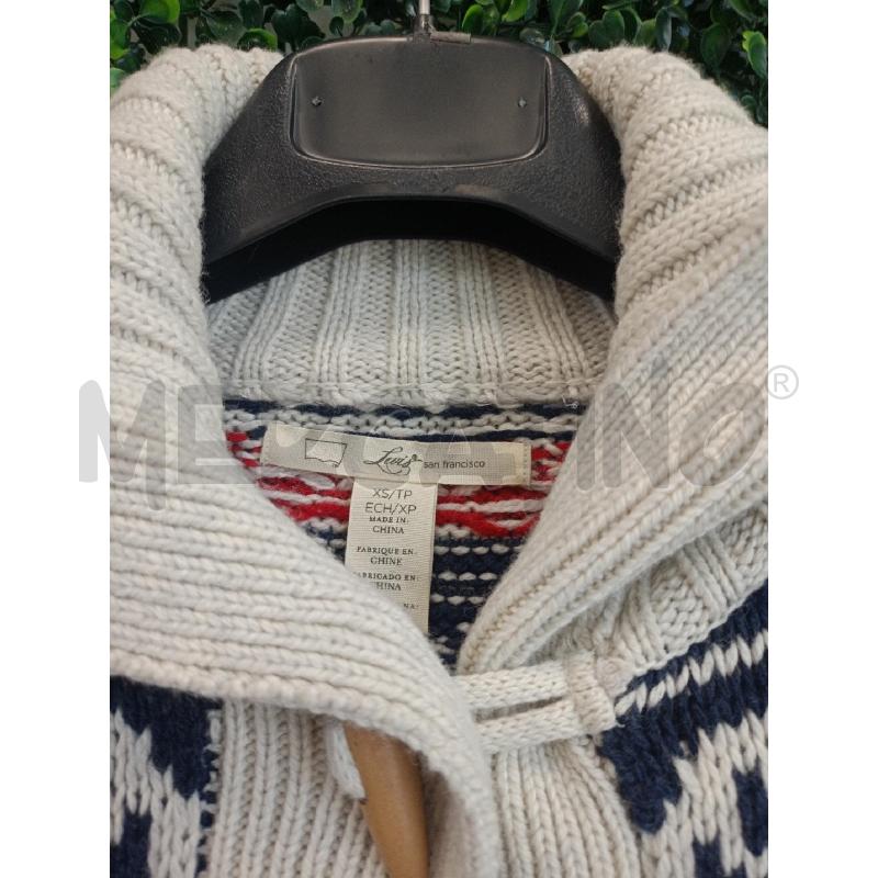 FELPA DONNA LEVIS LANA DIS BLU BIA RIGHE ALAMARI | Mercatino dell'Usato Colleferro 2