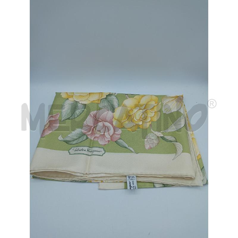 FOULARD SALVATORE FERRAGAMO SETA BASE BIA FIORI  | Mercatino dell'Usato Colleferro 1