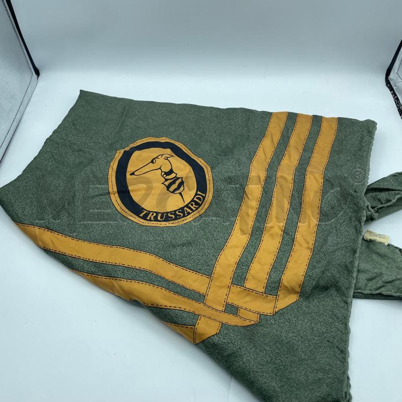 FOULARD TRUSSARDI IN SETA VERDE STRISCIE ARA  | Mercatino dell'Usato Colleferro 1