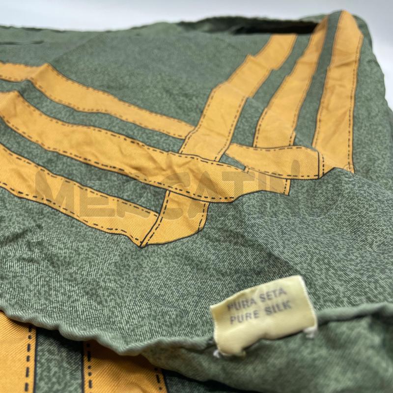 FOULARD TRUSSARDI IN SETA VERDE STRISCIE ARA  | Mercatino dell'Usato Colleferro 4