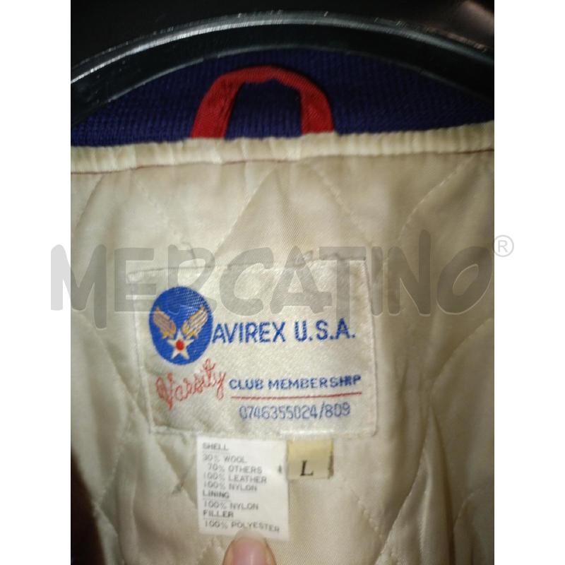 GIACCONE UOMO AVIREX ROSSO PELLE ACETATO LANA BLU  | Mercatino dell'Usato Colleferro 2