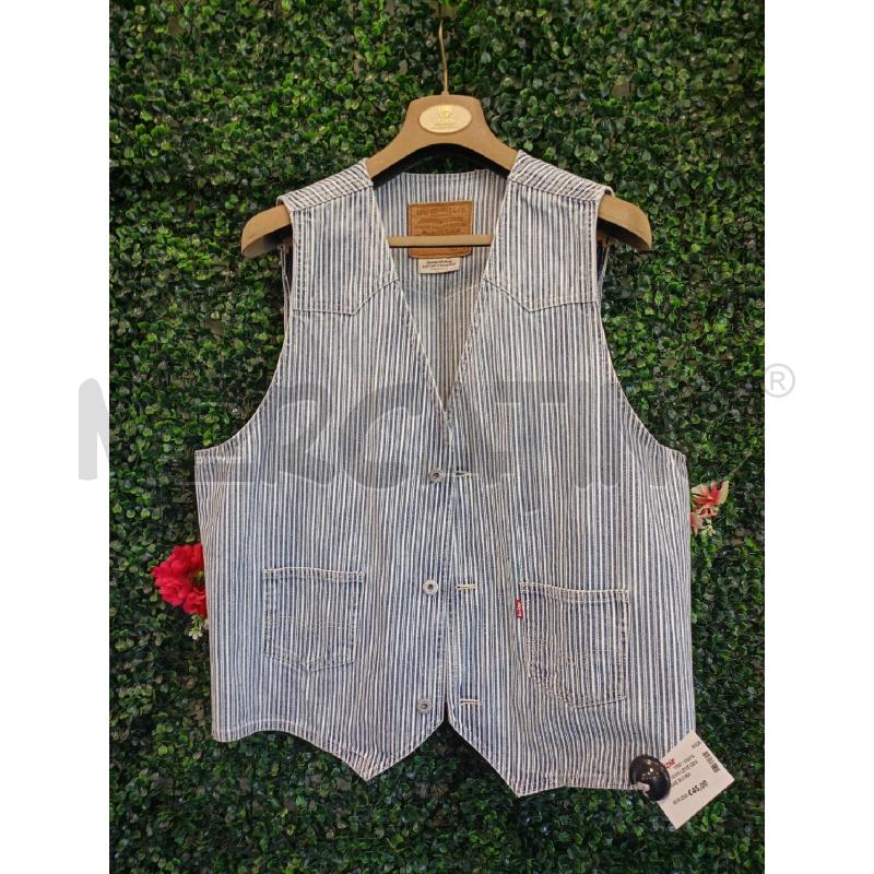 GILET UOMO LEVIS DENIM RIGHE BLU BIA | Mercatino dell'Usato Colleferro 1