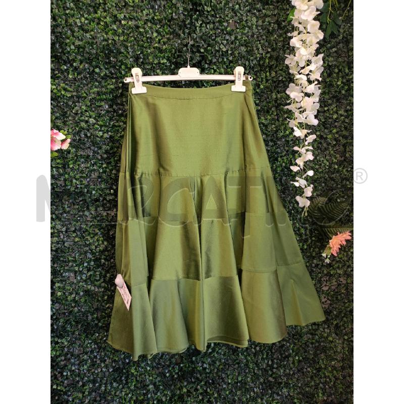 GONNA MAX MARA SETA VERDE PISTACCHIO SVASATA  | Mercatino dell'Usato Colleferro 1