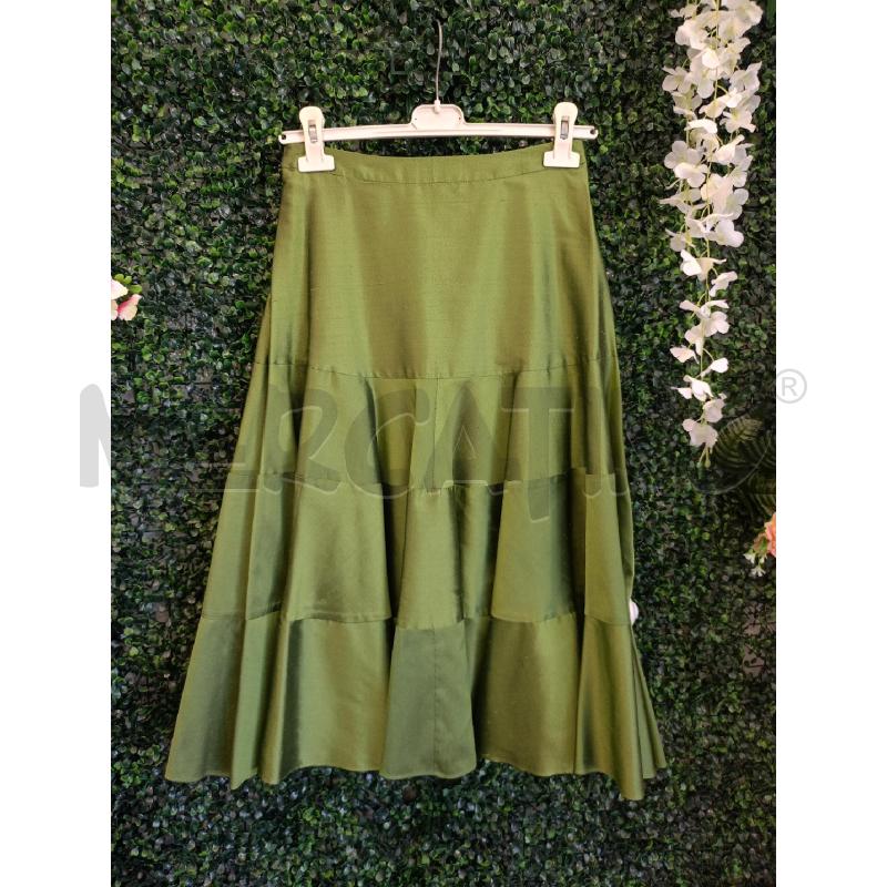 GONNA MAX MARA SETA VERDE PISTACCHIO SVASATA  | Mercatino dell'Usato Colleferro 2