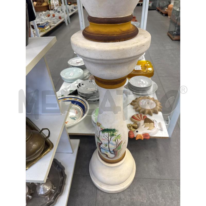 LAMPADA IN COCCIO CON COLONNINA DISEGNO DIPINTO A MANO | Mercatino dell'Usato Colleferro 2