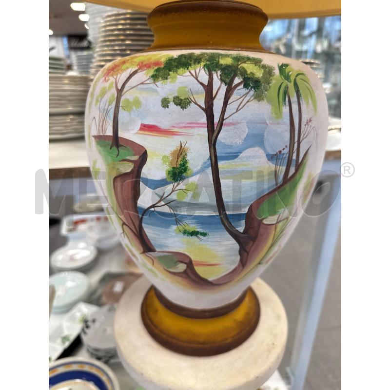 LAMPADA IN COCCIO CON COLONNINA DISEGNO DIPINTO A MANO | Mercatino dell'Usato Colleferro 3