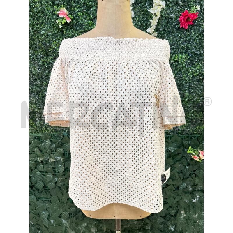 MAGLIA DONNA PINKO SCOLLO BARCH RETINA BEIGE STELLA | Mercatino dell'Usato Colleferro 1