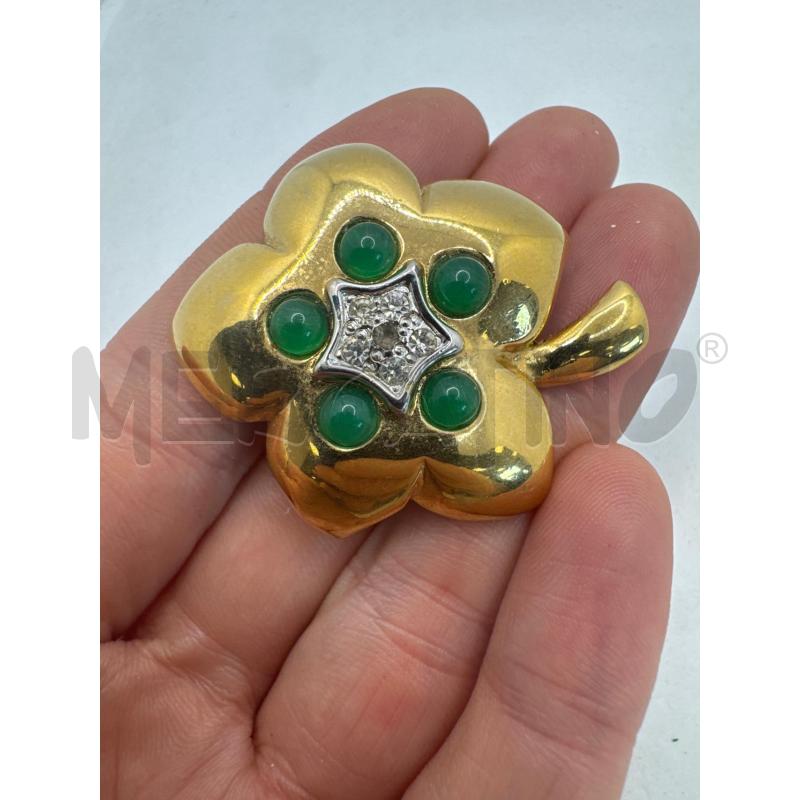 ORECCHINI CLIP VINTAGE DORATI STELLA PIE VERDE | Mercatino dell'Usato Colleferro 3
