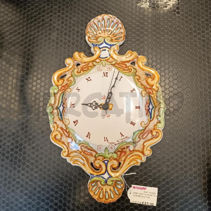 OROLOGIO DA PARETE IN CERAMICA STILE DERUTA | Mercatino dell'Usato Colleferro 1