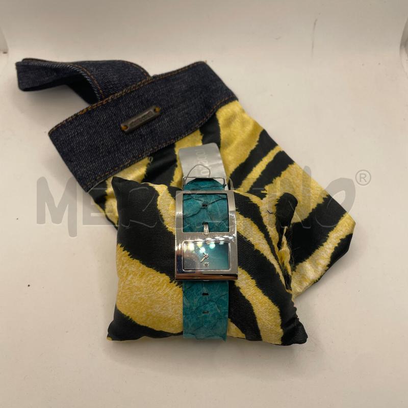 OROLOGIO DA POLSO ROBERTO CAVALLI FORMA QUADRATA PICC CINT PITONE AZZU  | Mercatino dell'Usato Colleferro 1