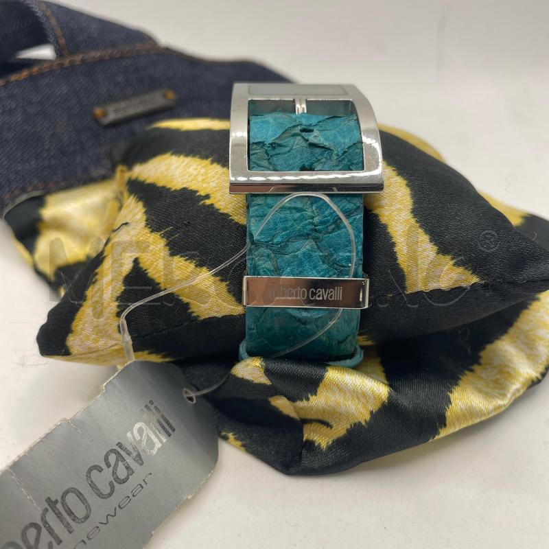 OROLOGIO DA POLSO ROBERTO CAVALLI FORMA QUADRATA PICC CINT PITONE AZZU  | Mercatino dell'Usato Colleferro 3
