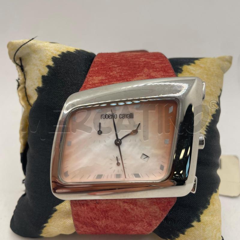 OROLOGIO DA POLSO ROBERTO CAVALLI QUADRANTE QUADRAT CON MADRE PERLA CINT ROSSO PELLE  | Mercatino dell'Usato Colleferro 2