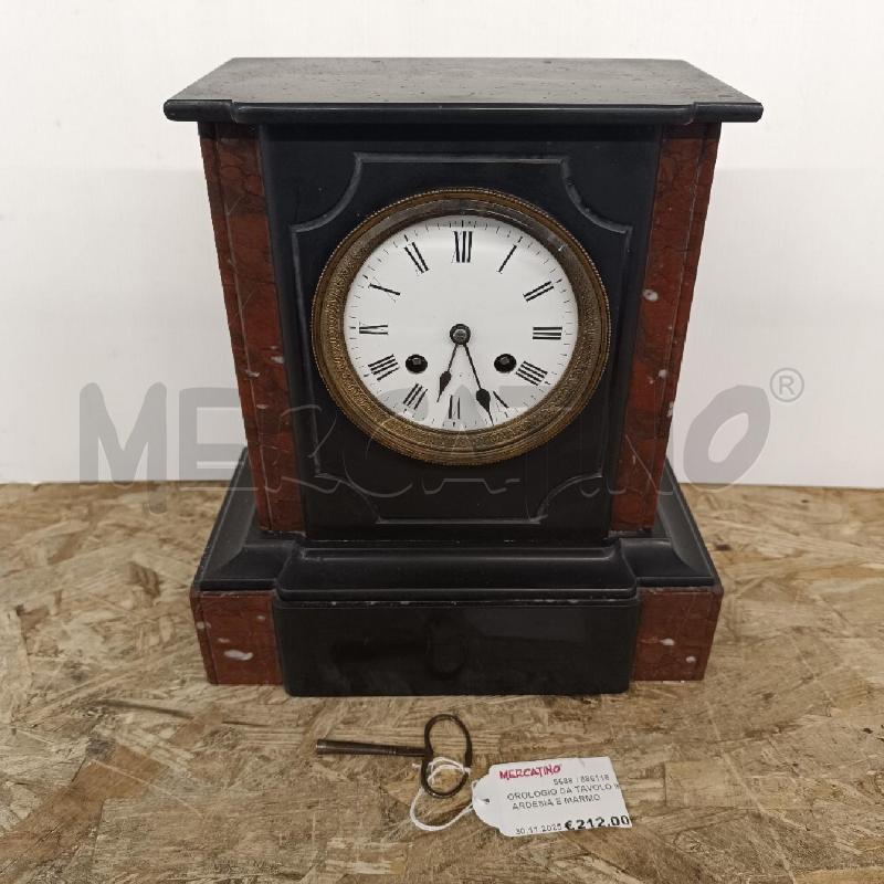 OROLOGIO DA TAVOLO IN ARDESIA E MARMO CON CHIAVETTA | Mercatino dell'Usato Colleferro 1