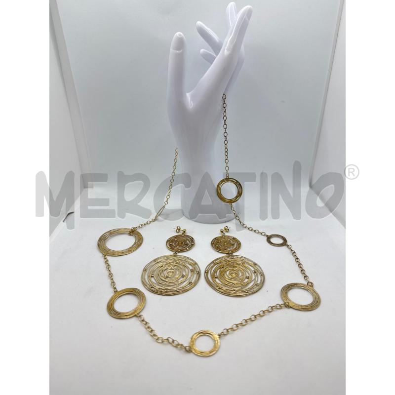 PARURE ARG925 STROLI ORO CERCHI STRASS C+O | Mercatino dell'Usato Colleferro 1