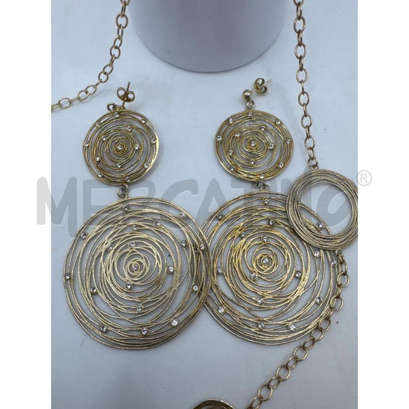 PARURE ARG925 STROLI ORO CERCHI STRASS C+O | Mercatino dell'Usato Colleferro 4