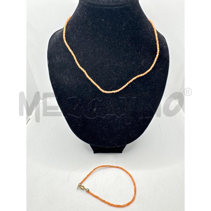 PARURE COLLANA+B CORALLO ROSA  | Mercatino dell'Usato Colleferro 1