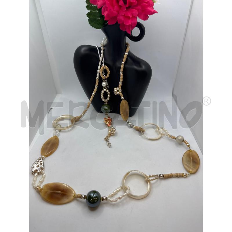 PARURE PERLE DI FIUME CERAMICA C+O MADRE PERLA  | Mercatino dell'Usato Colleferro 1