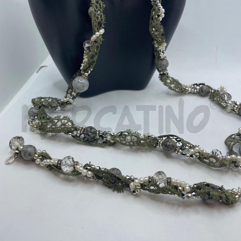 PARURE UNCINETTO VE PIETRE GRI STRASS C+B | Mercatino dell'Usato Colleferro 2