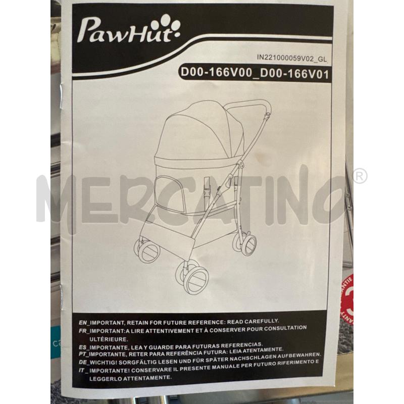 PASSEGGINO PER ANIMALI PAWHUT BLU | Mercatino dell'Usato Colleferro 2