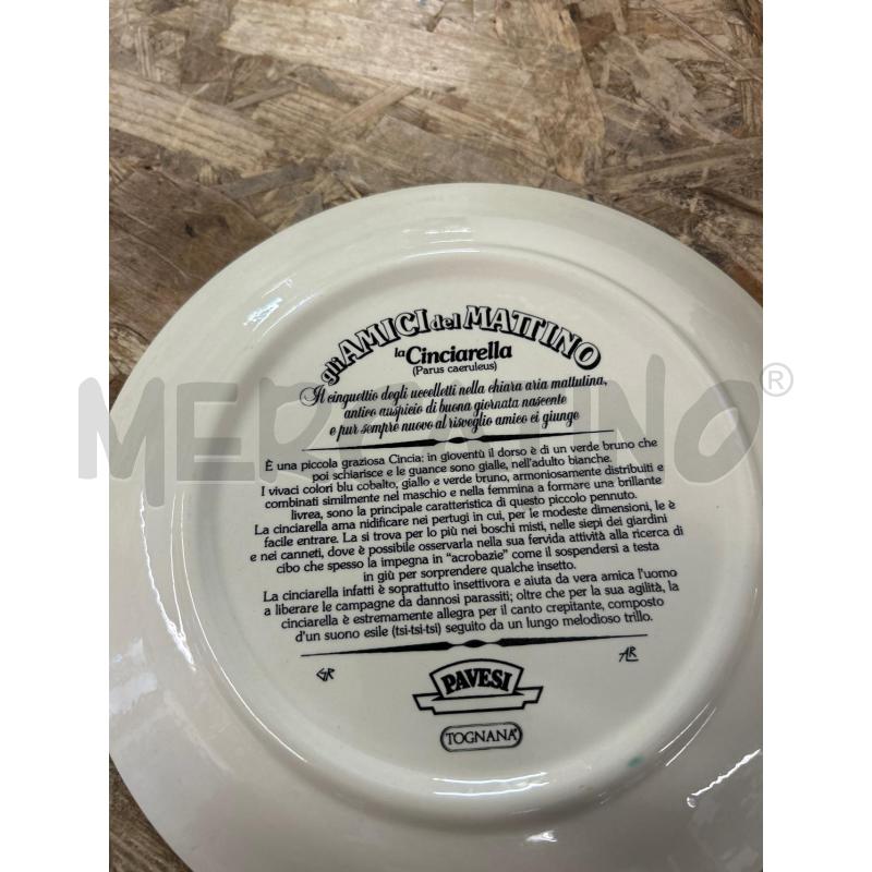 PIATTI PZ. 7 TOGNANA BEIGE UCCELLINI BORDO MARRONE | Mercatino dell'Usato Colleferro 3