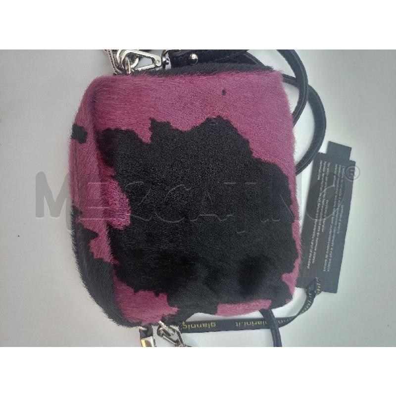 POCHETTE GIANNI CHIARINI VERO CAVALLINO NERO VIOLA | Mercatino dell'Usato Colleferro 2